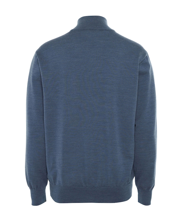 Heren trui met rits blauw