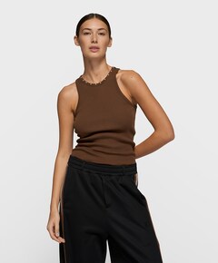 Dames top bruin