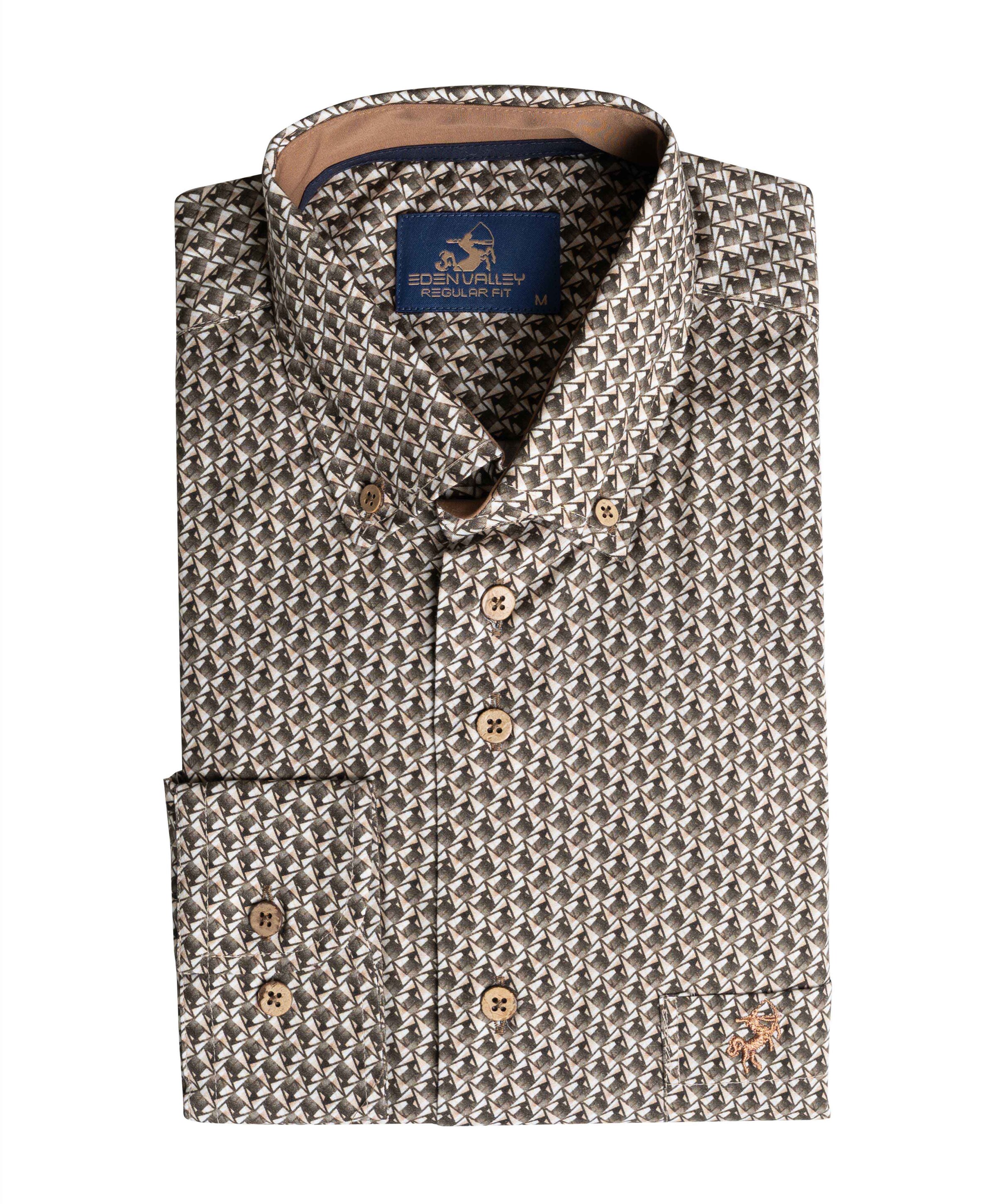 Overhemd lange mouw bruin