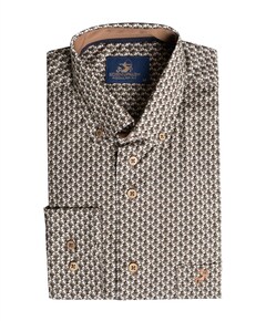 Overhemd lange mouw bruin