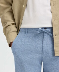 SLHREGULAR-BRODY LINEN SHORTS NOOS heren korte broek blauw