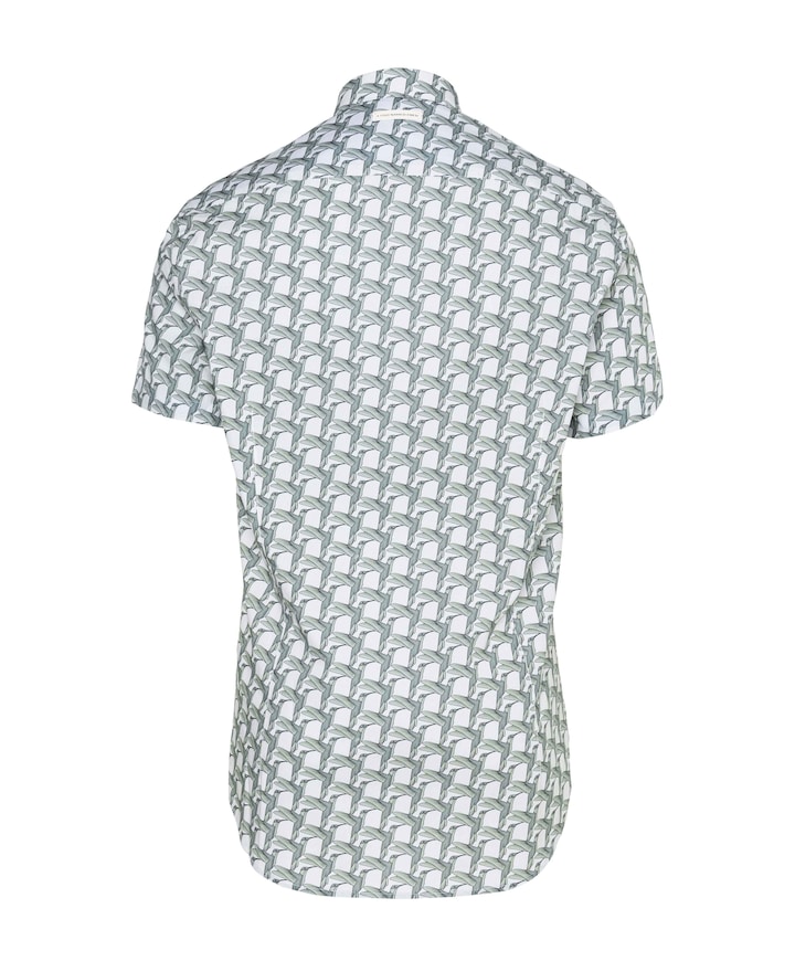 Heren overhemd korte mouw groen