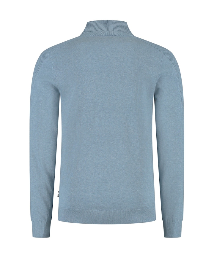 Heren trui met rits blauw