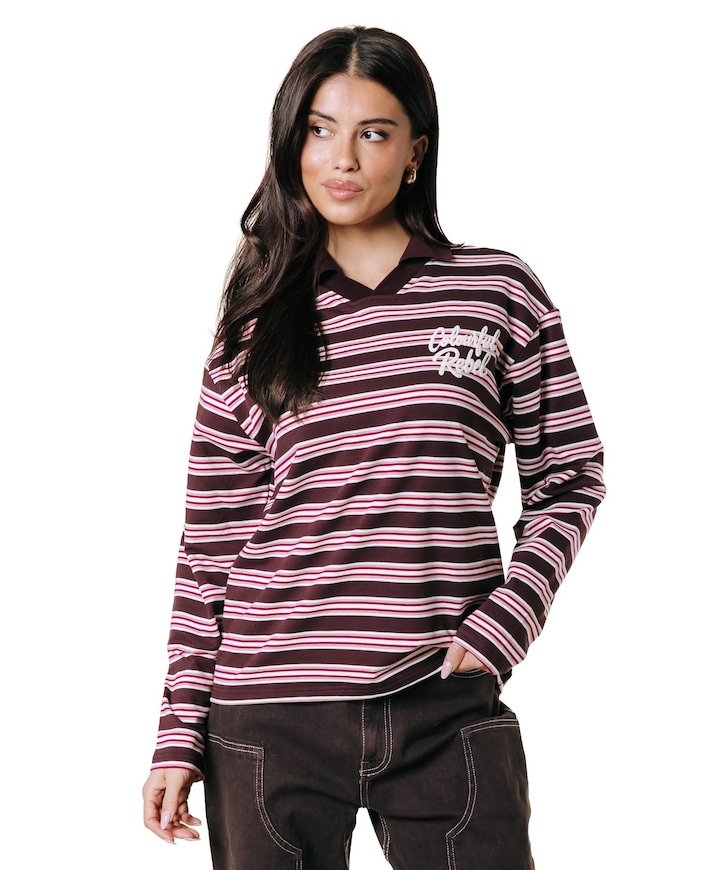 Dames polo bruin