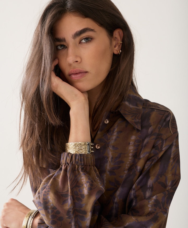Dames blouse bruin