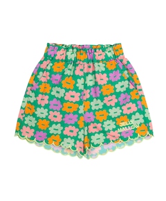 Flower seersucker shorts jongens korte broek groen