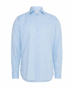 Heren overhemd lange mouw blauw