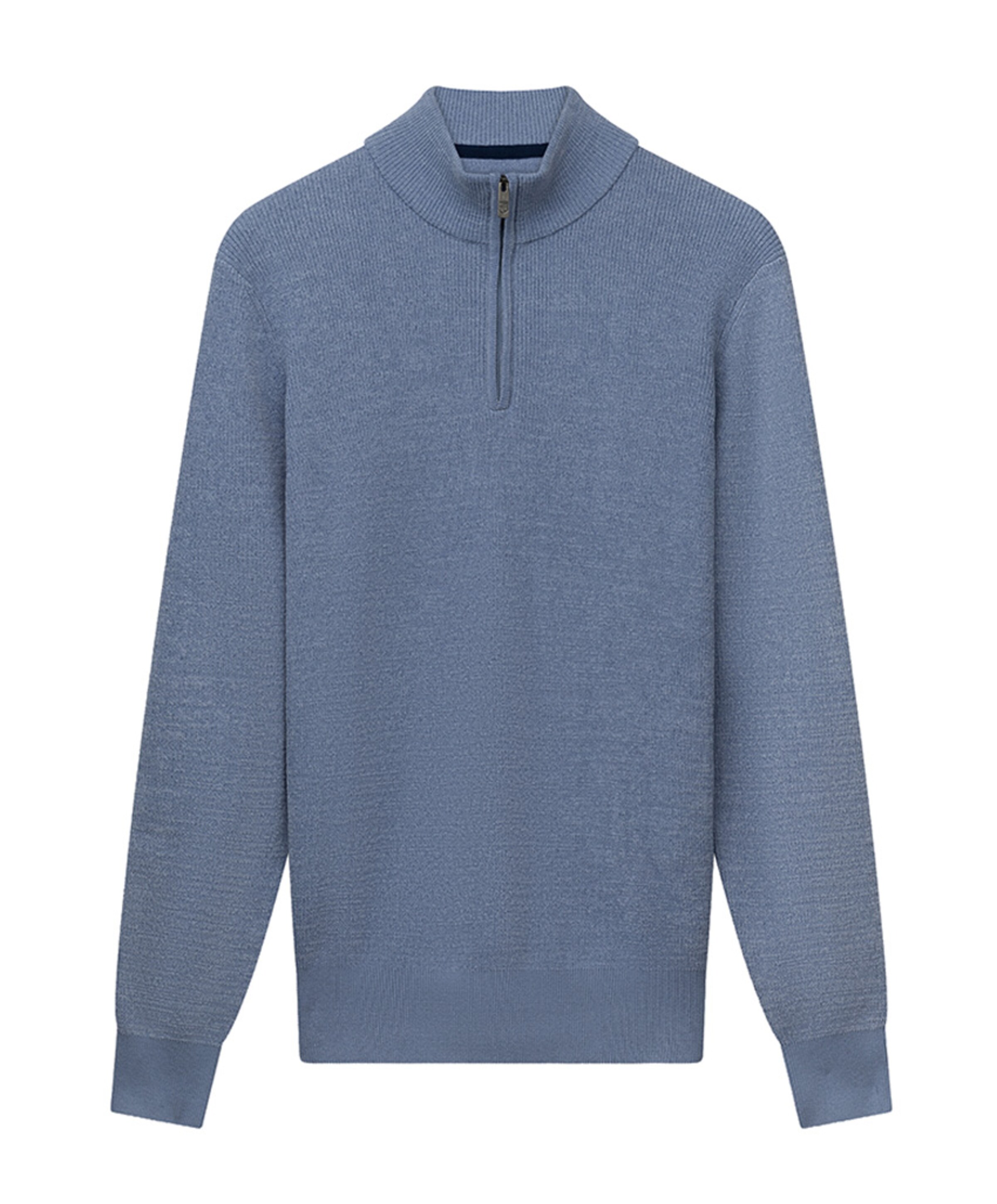 Heren trui met rits blauw