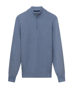 Heren trui met rits blauw