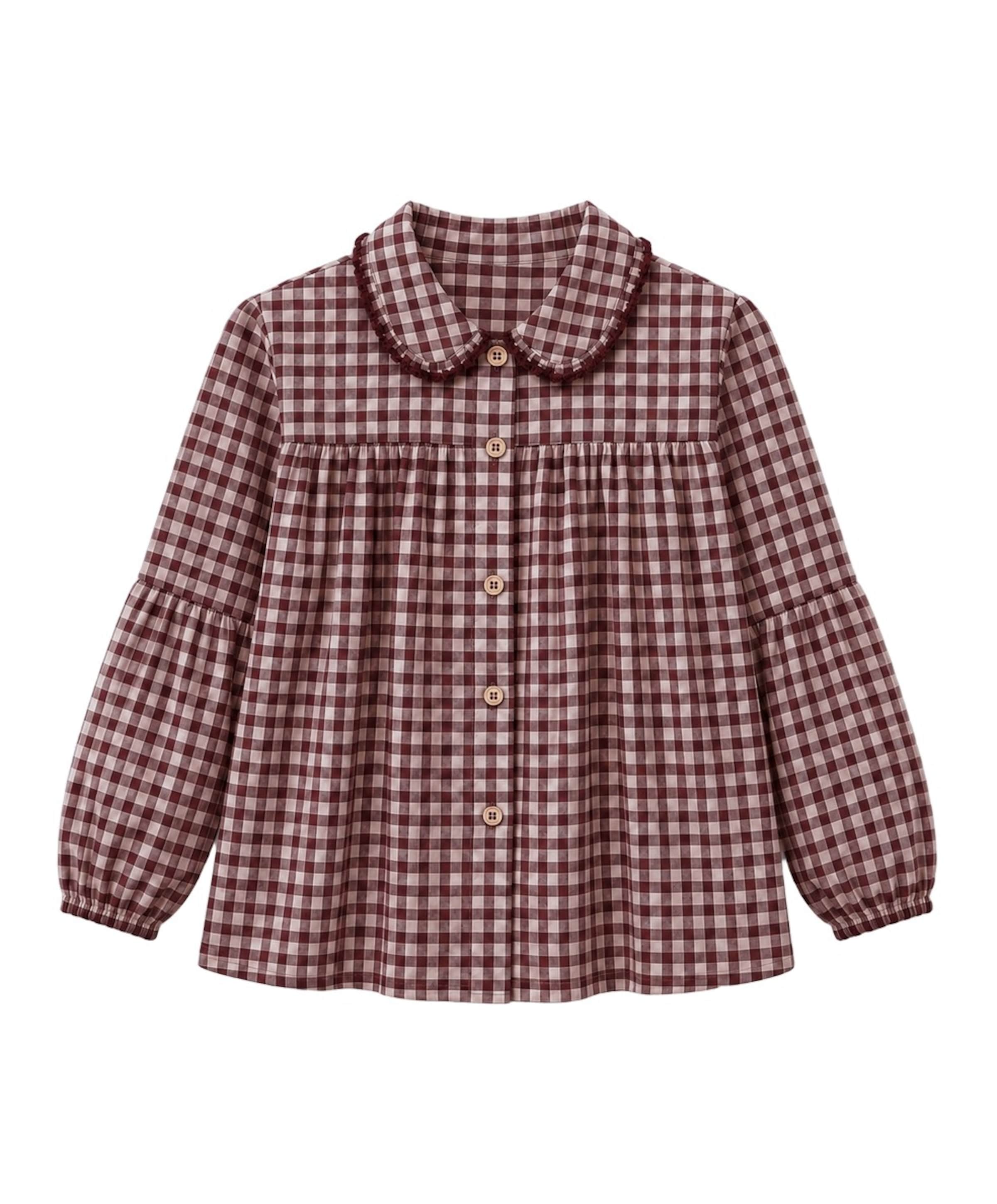 Meisjes blouse lange mouw bordeaux