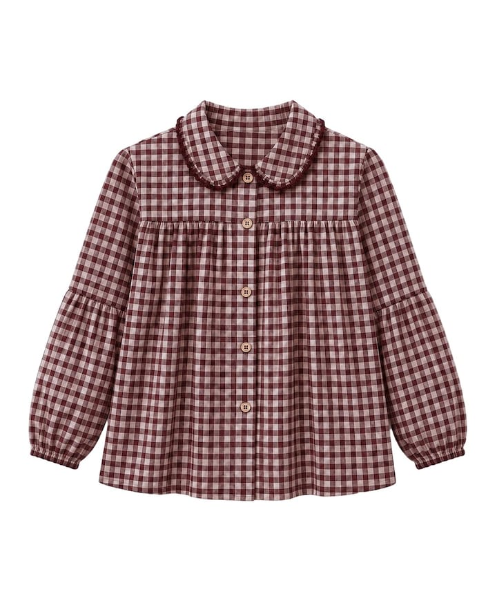 Meisjes blouse lange mouw bordeaux
