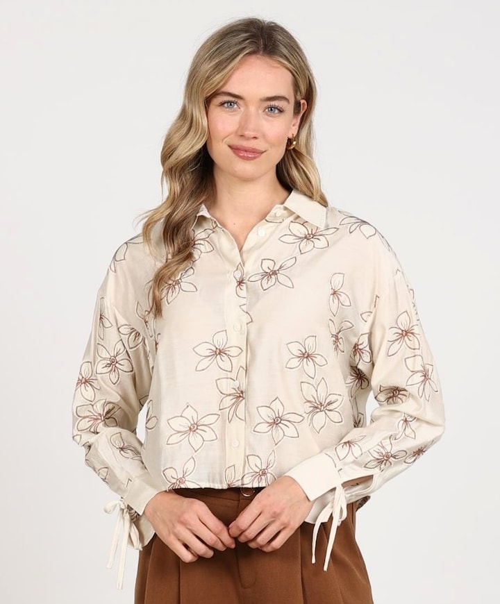 Dames blouse beige