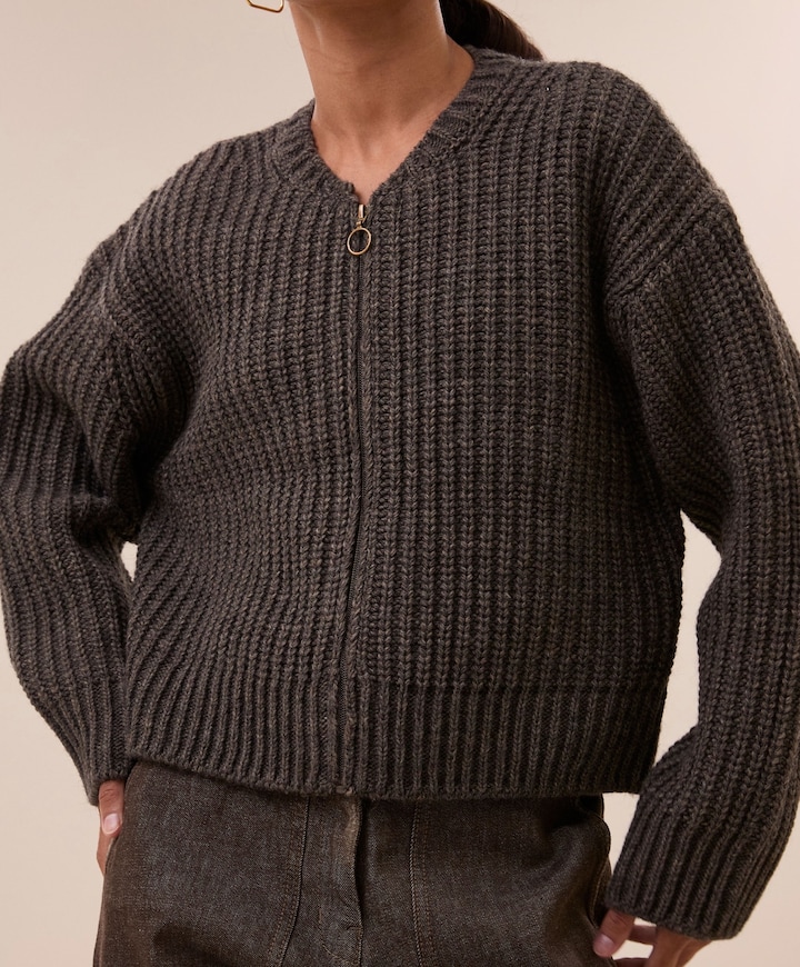 Dames vest bruin