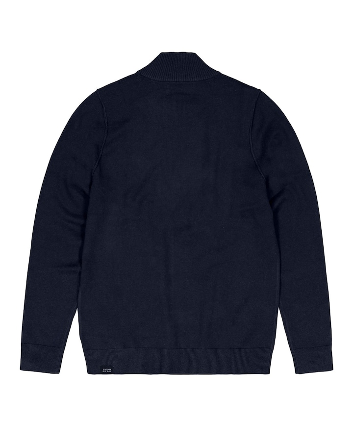 Heren trui met rits blauw