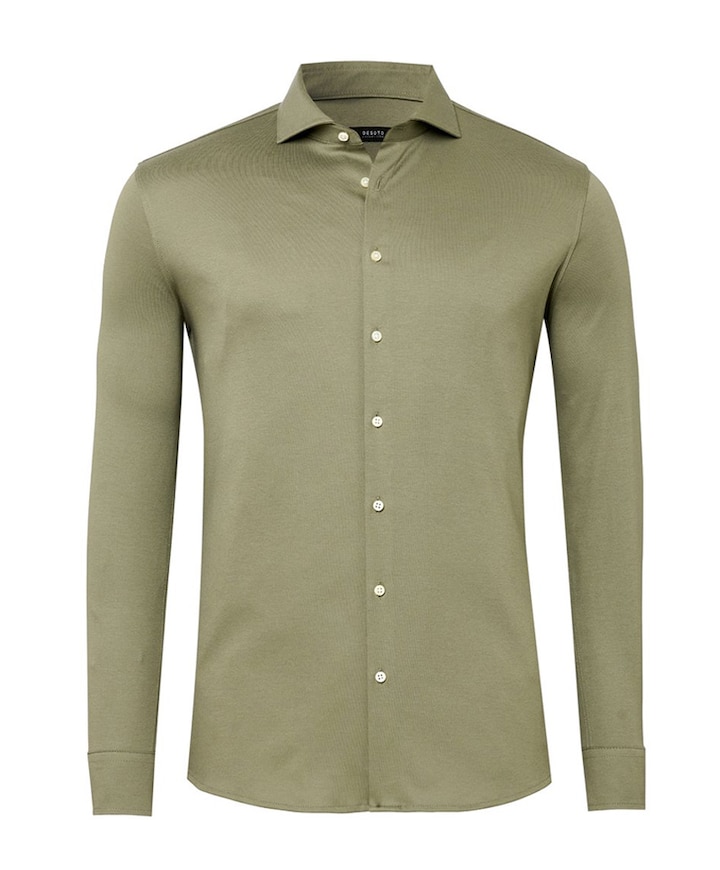Heren overhemd lange mouw groen