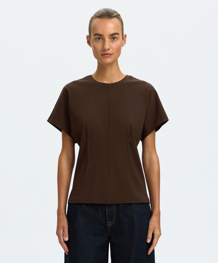 Dames T-shirt bruin