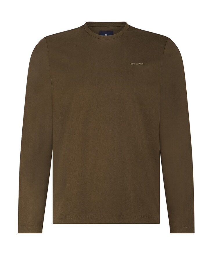Heren longsleeve bruin