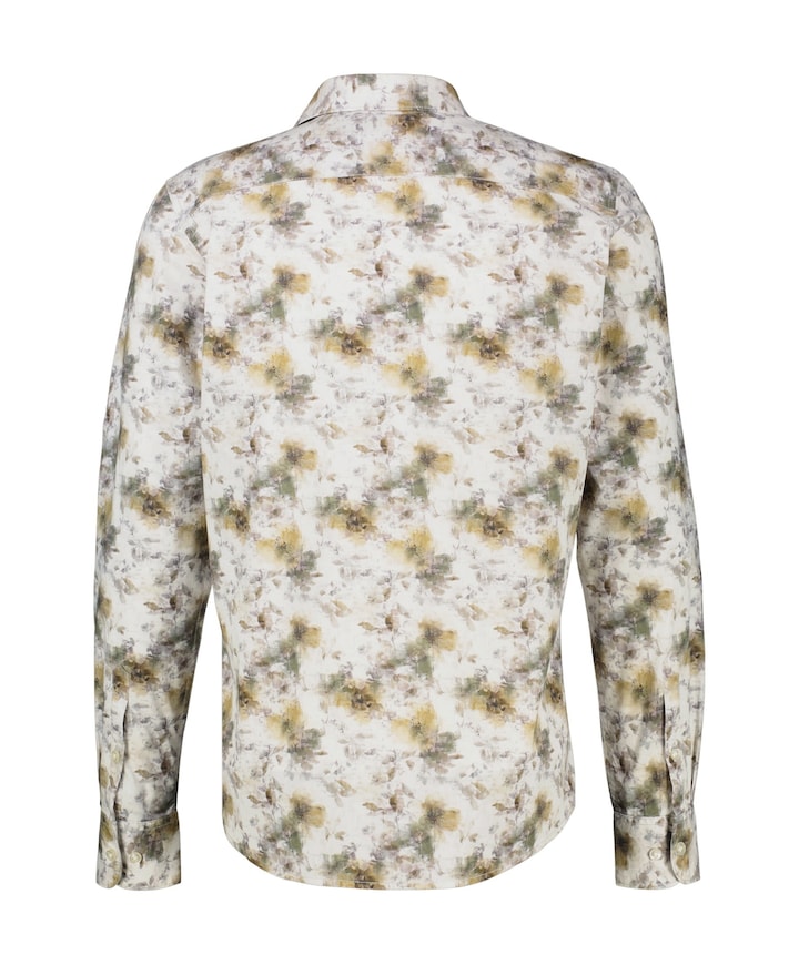 Heren overhemd lange mouw beige
