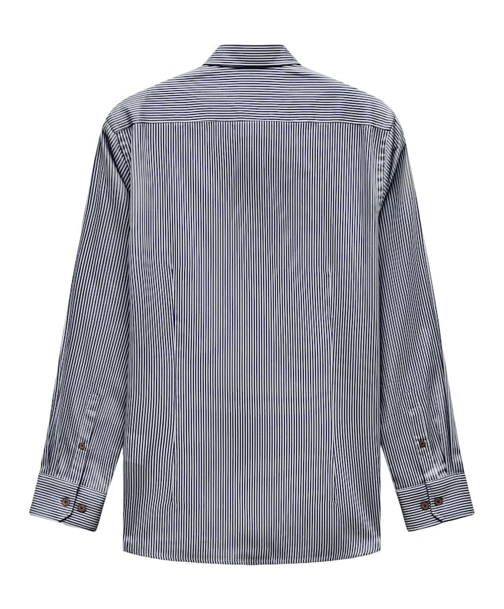 Heren overhemd lange mouw blauw