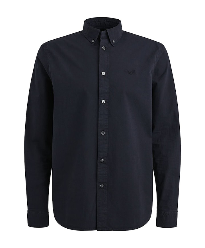 Heren overhemd lange mouw blauw