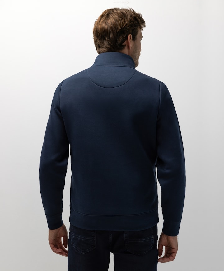 Heren trui met rits blauw