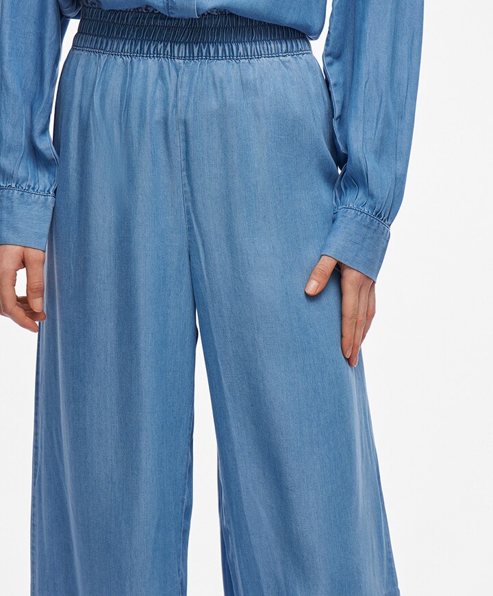 VIGIVANI HW WIDE PANT blauw