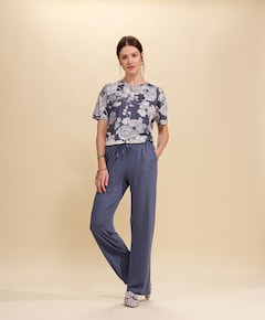 Dames pyjamatop blauw