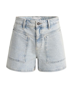rafelige zoom dames korte broek blauw