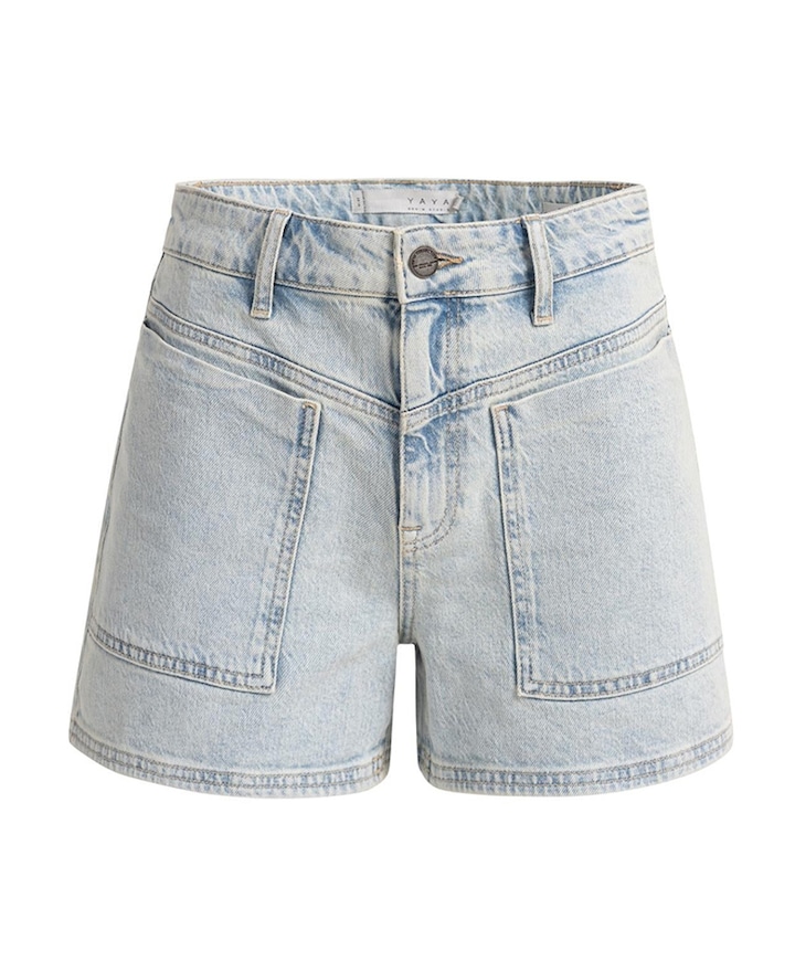 rafelige zoom dames korte broek blauw