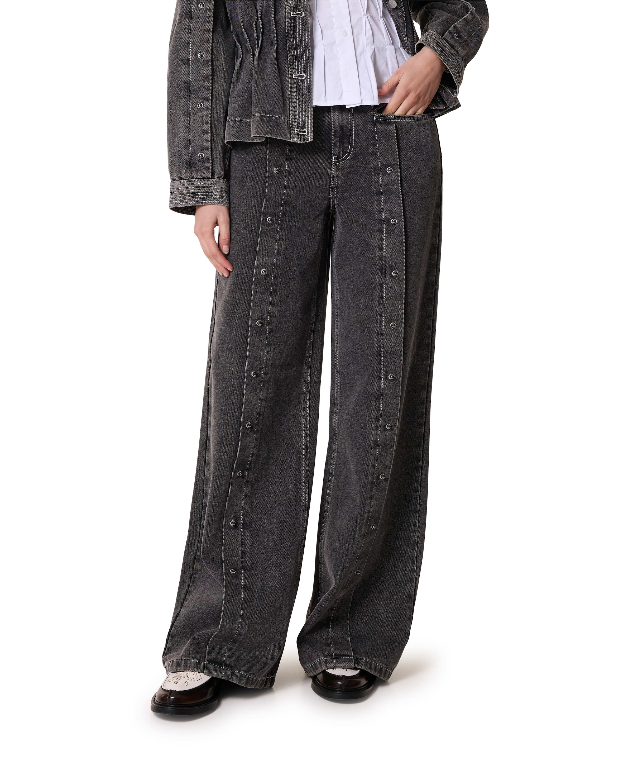 KellanCC Button LL dames broek grijs