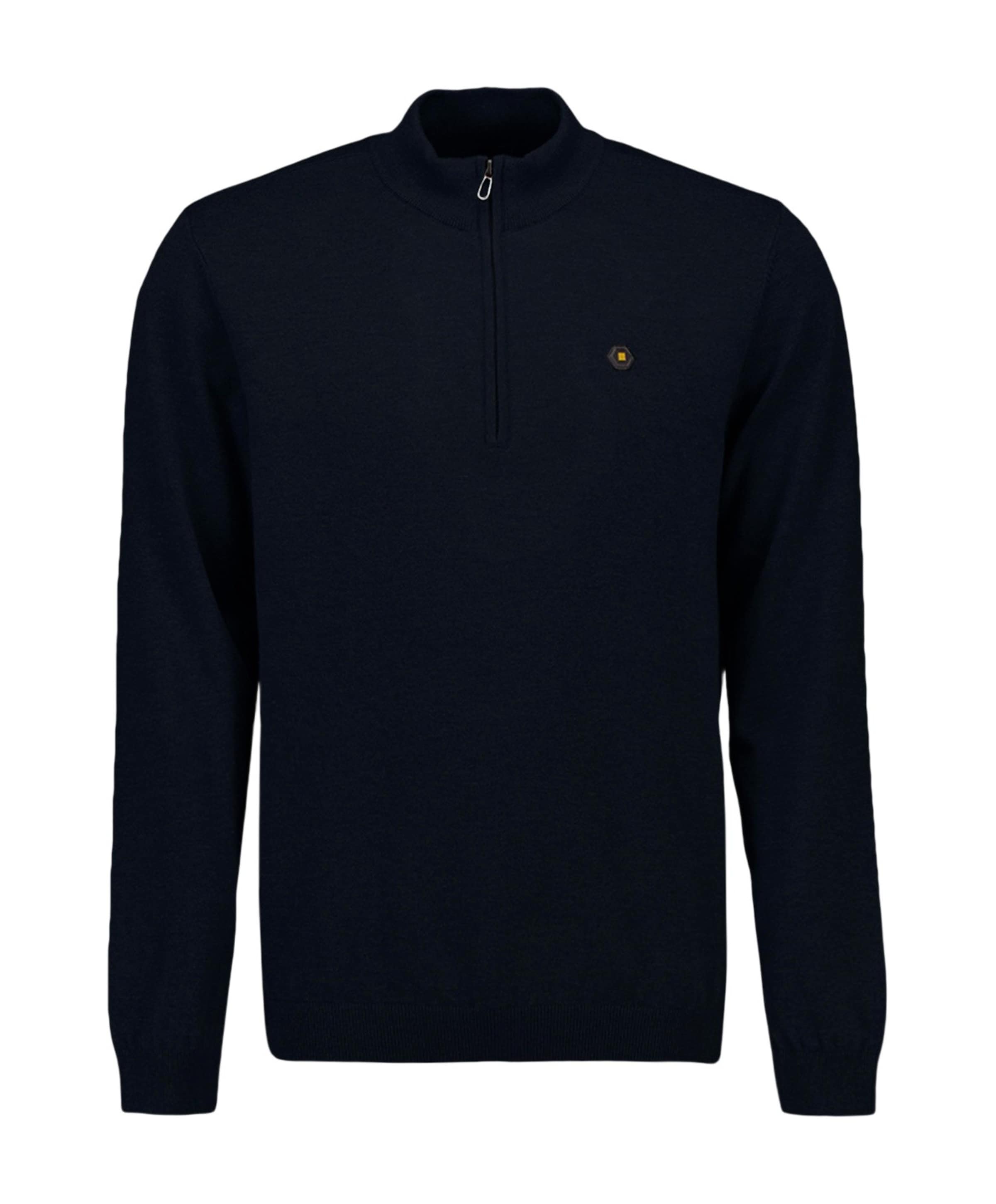 Heren trui met rits blauw