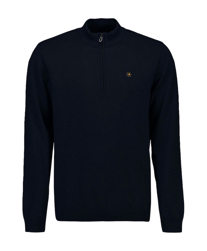 Heren trui met rits blauw