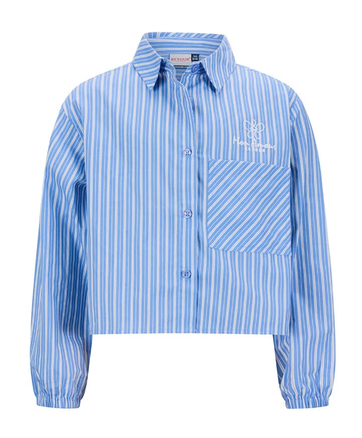 Meisjes blouse lange mouw blauw