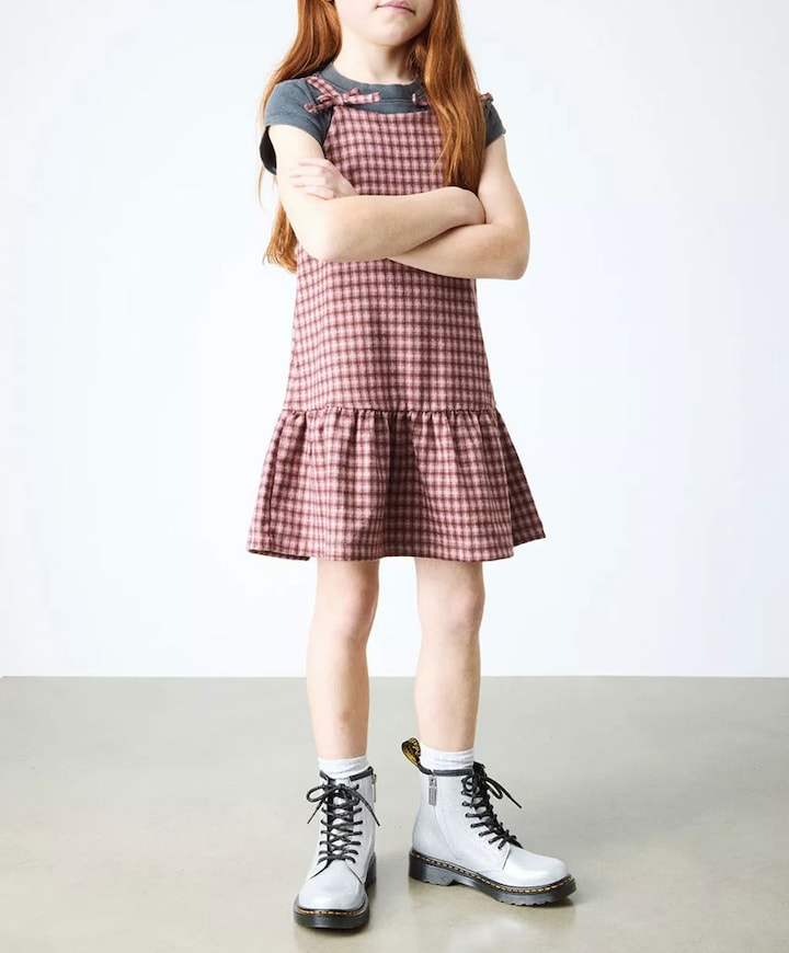 1460 J 8 Eye meisjes boots zilver