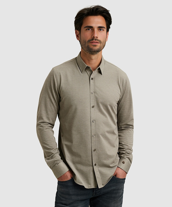 Overhemd lange mouw grijs