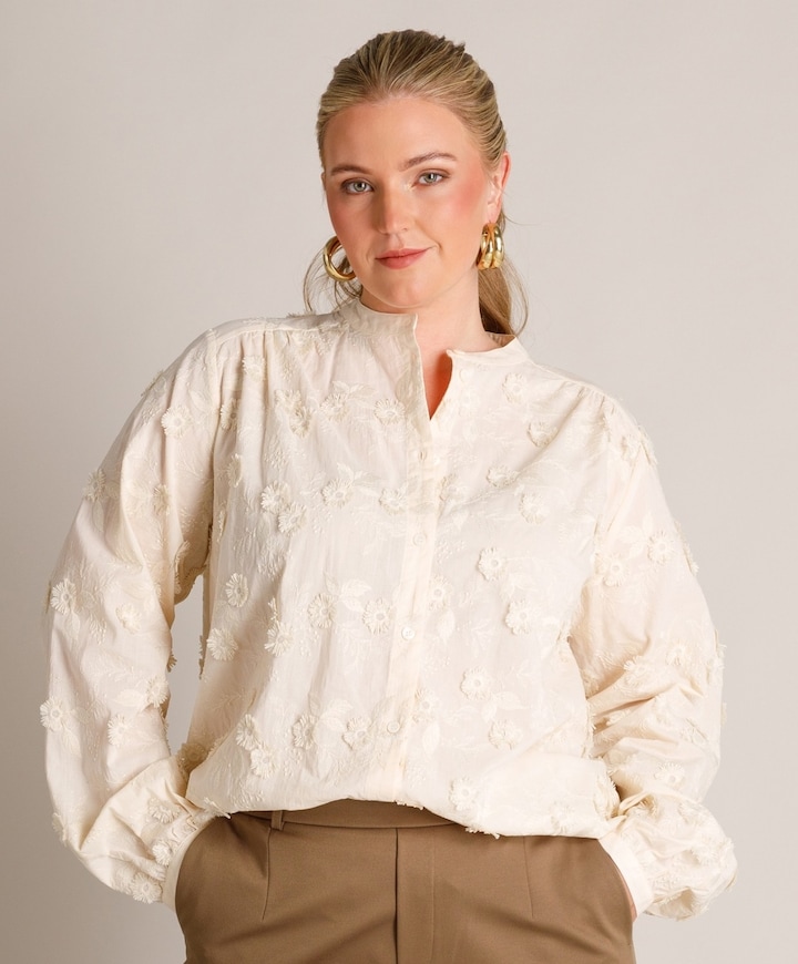 Dames blouse beige