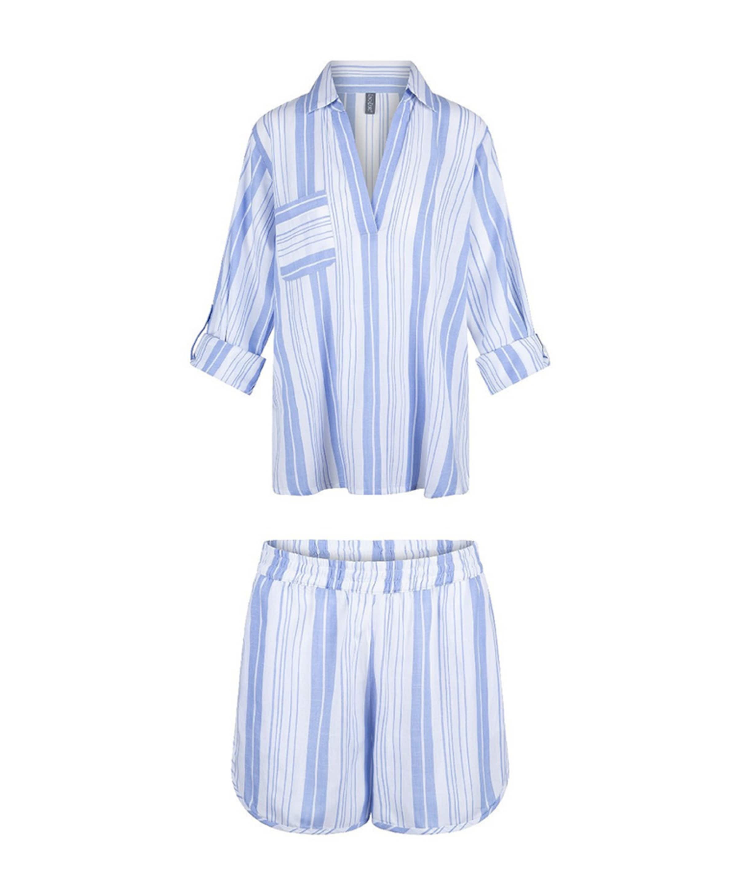 Dames shortama blauw