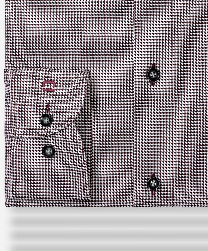 Heren overhemd lange mouw bordeaux