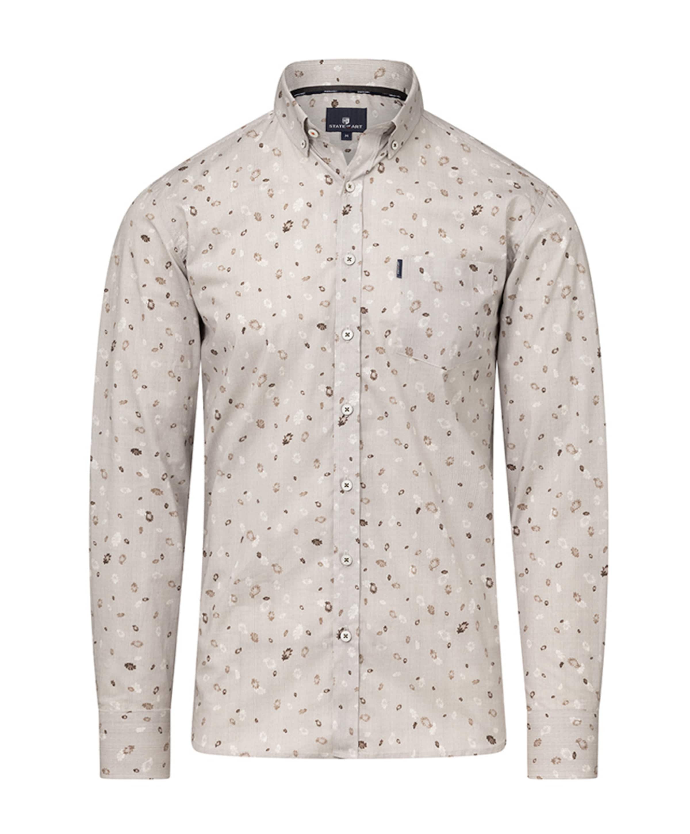 Heren overhemd lange mouw grijs