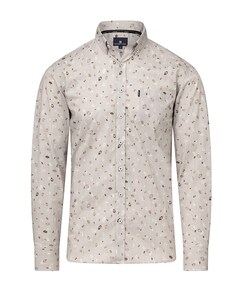 Heren overhemd lange mouw grijs