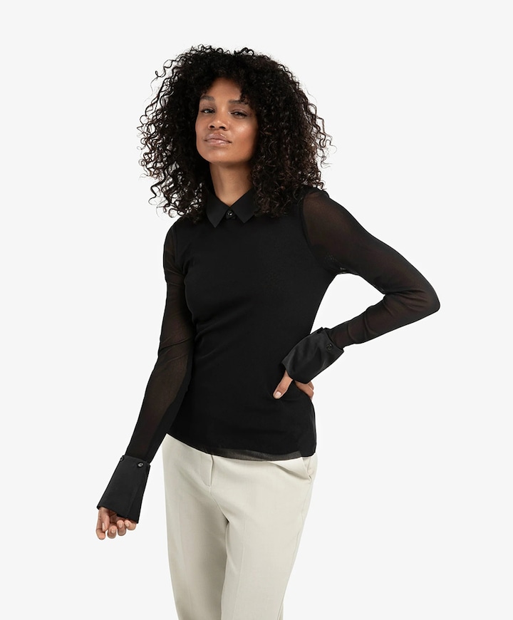 Dames longsleeve zwart