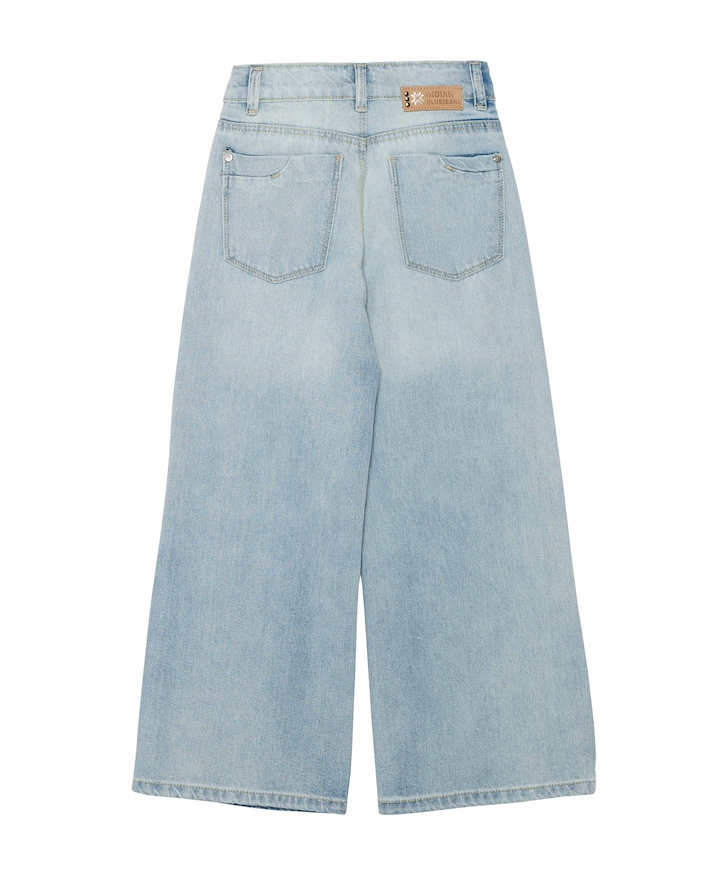 Extra Wide Fit Washed meisjes jeans blauw