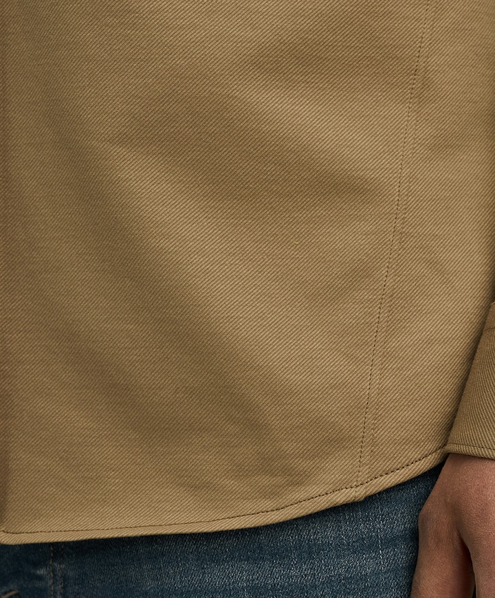 Heren overhemd lange mouw beige