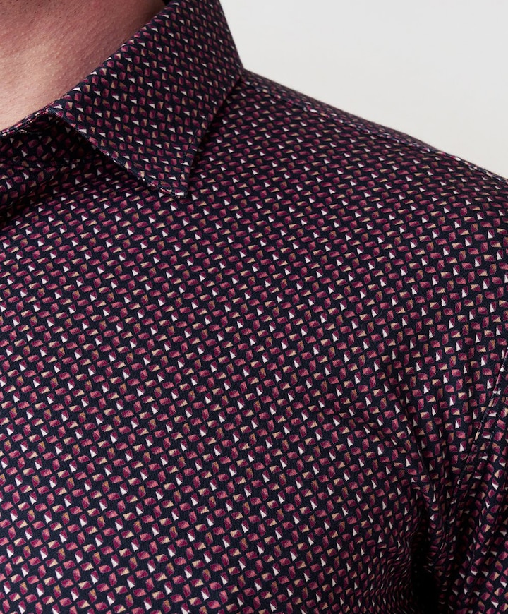 Overhemd lange mouw bordeaux