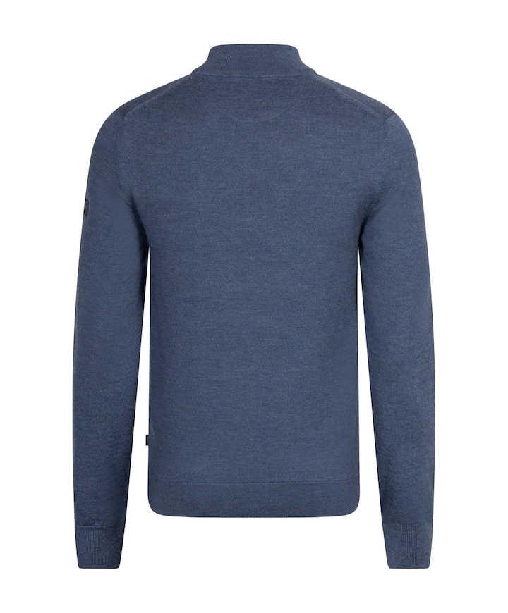 Heren trui met rits blauw