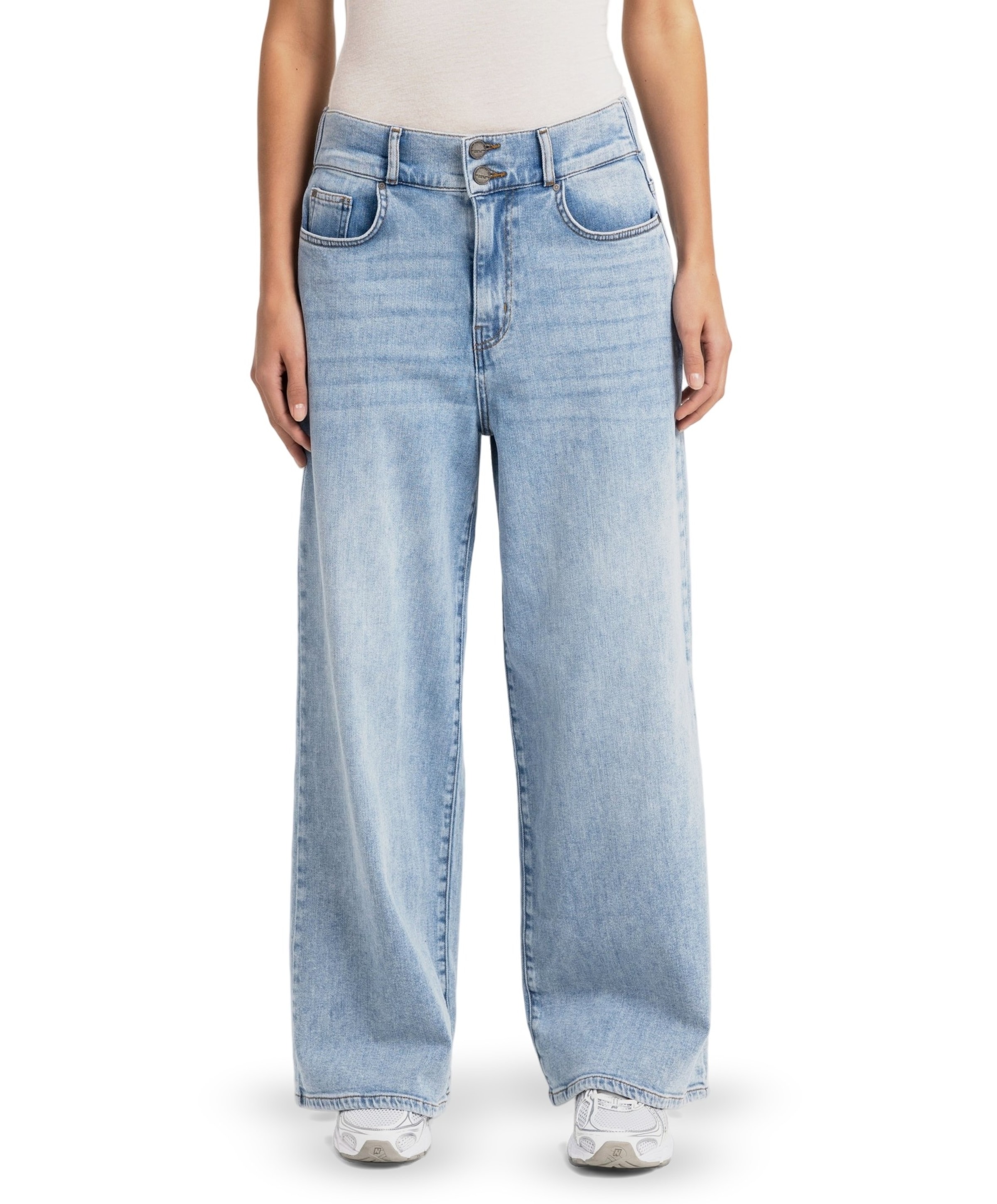 Losvallende dames jeans blauw