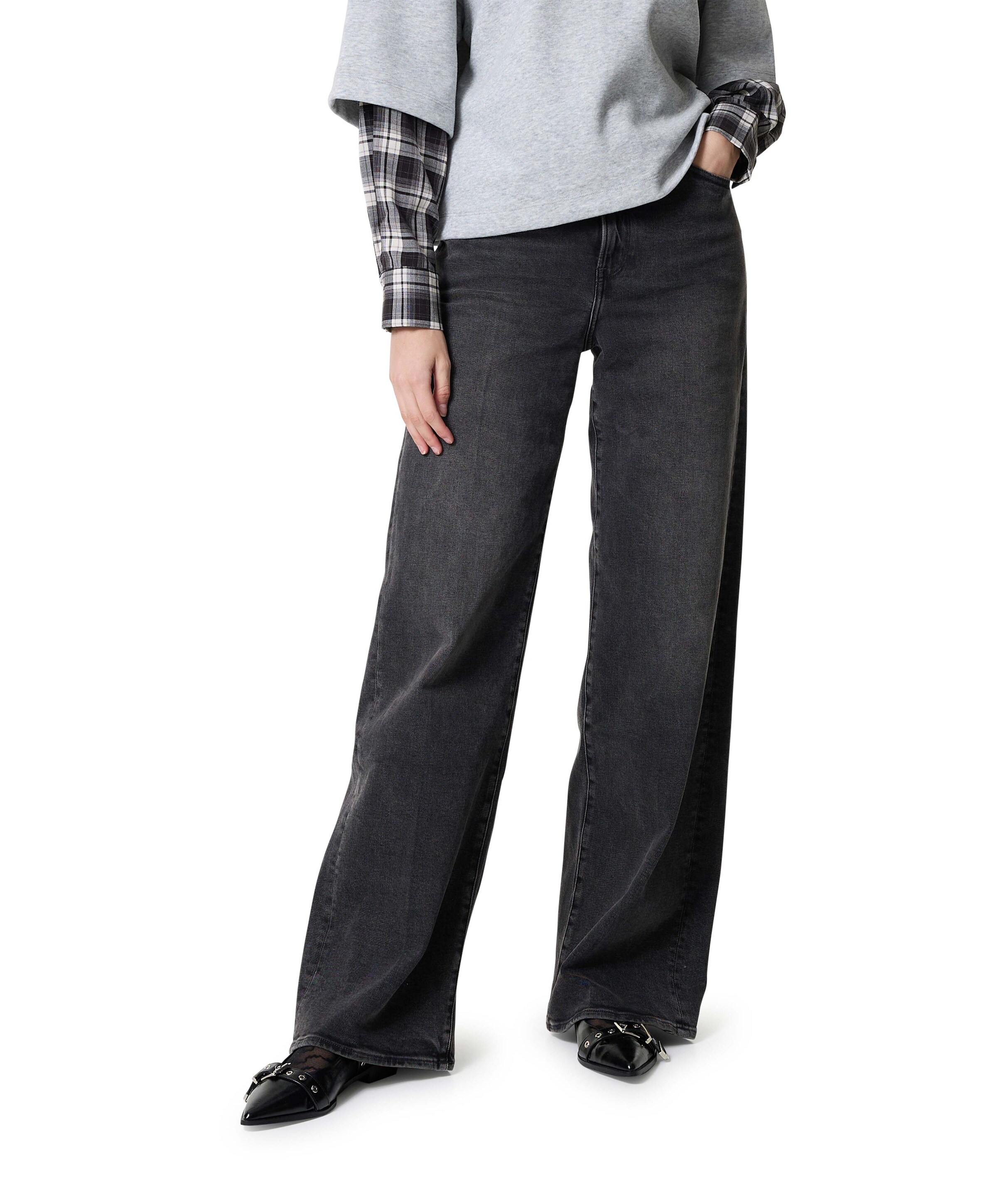 Deck 2.0 High Loose Wmn dames jeans zwart