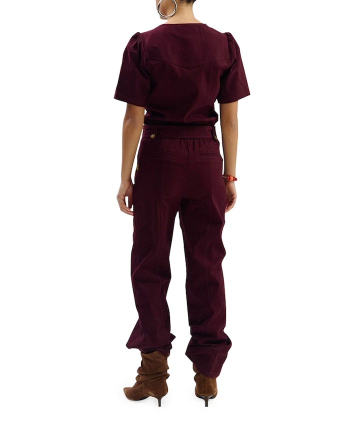 YAEL-JS LONG dames jumpsuit bordeaux