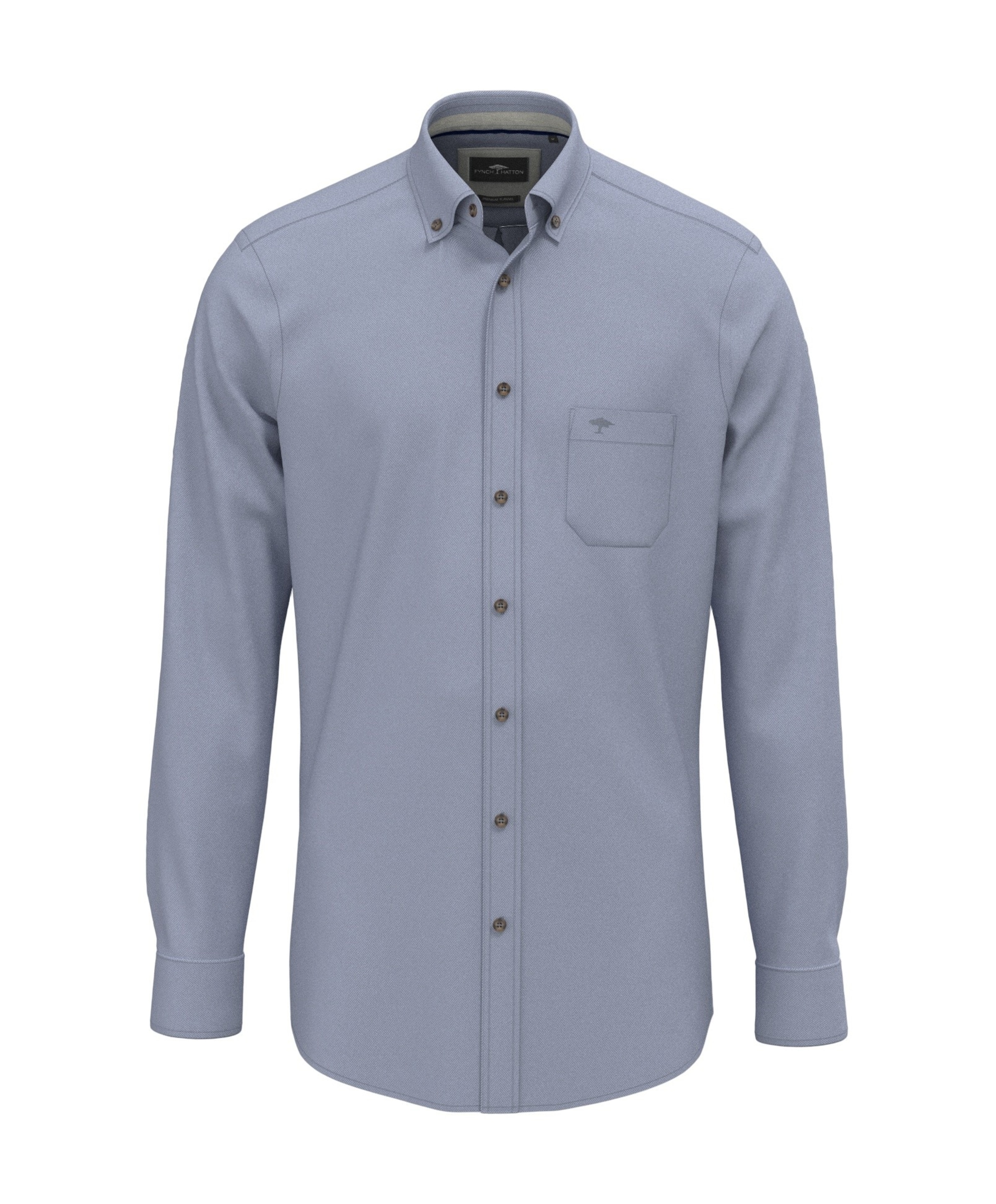 Heren overhemd lange mouw blauw