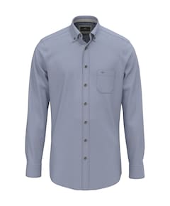 Heren overhemd lange mouw blauw